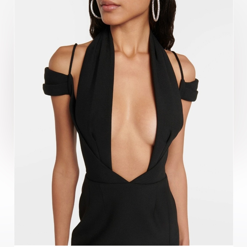 LAQUAN SMITH Virgin Wool Blend Halter Midi Dress - Picture 6 of 8